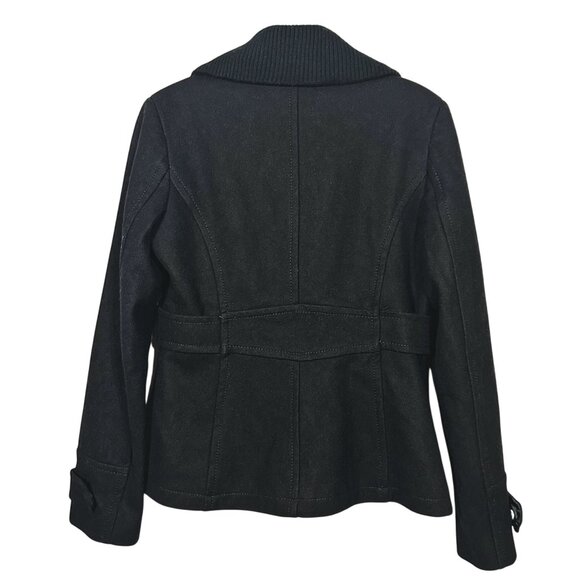 Kenneth Cole Reaction Womens Black Wool Blend Double-Breasted Peacoat Size 6 - Picture 3 of 5